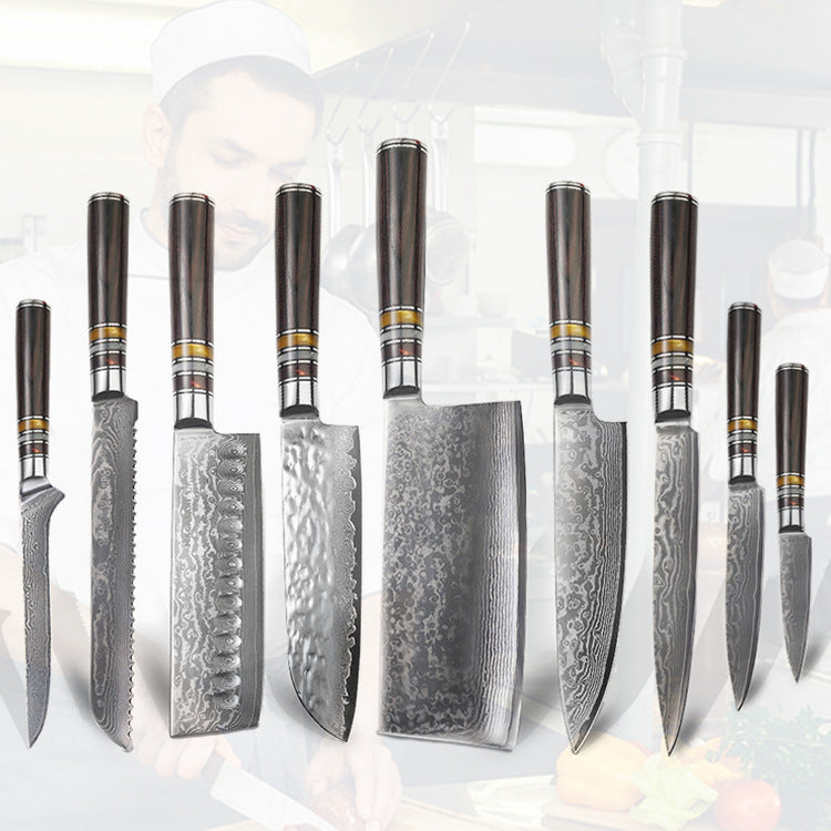 Kitchen Knives With Resin Coloured Wooden Handles