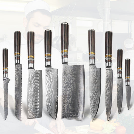 Kitchen Knives With Resin Coloured Wooden Handles