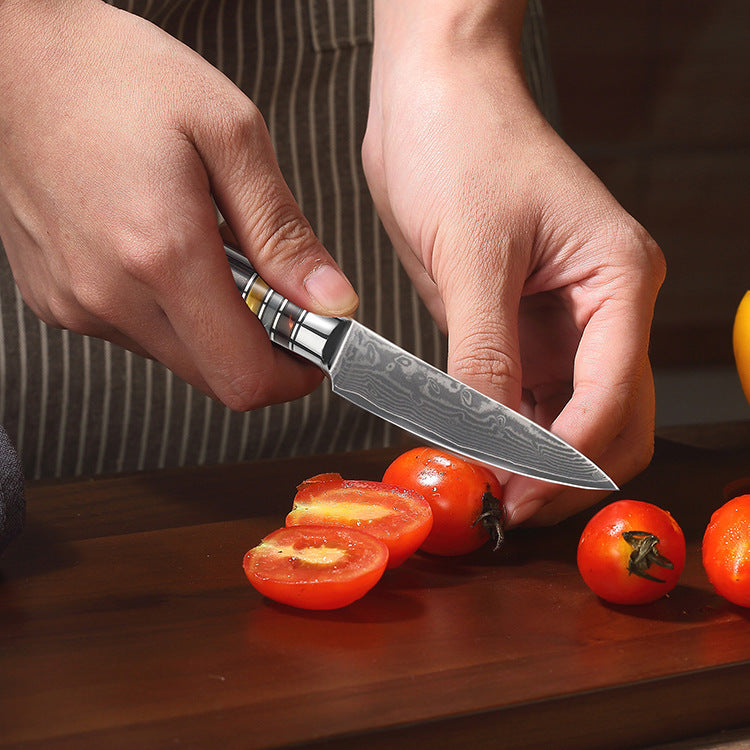 Kitchen Knives With Resin Coloured Wooden Handles
